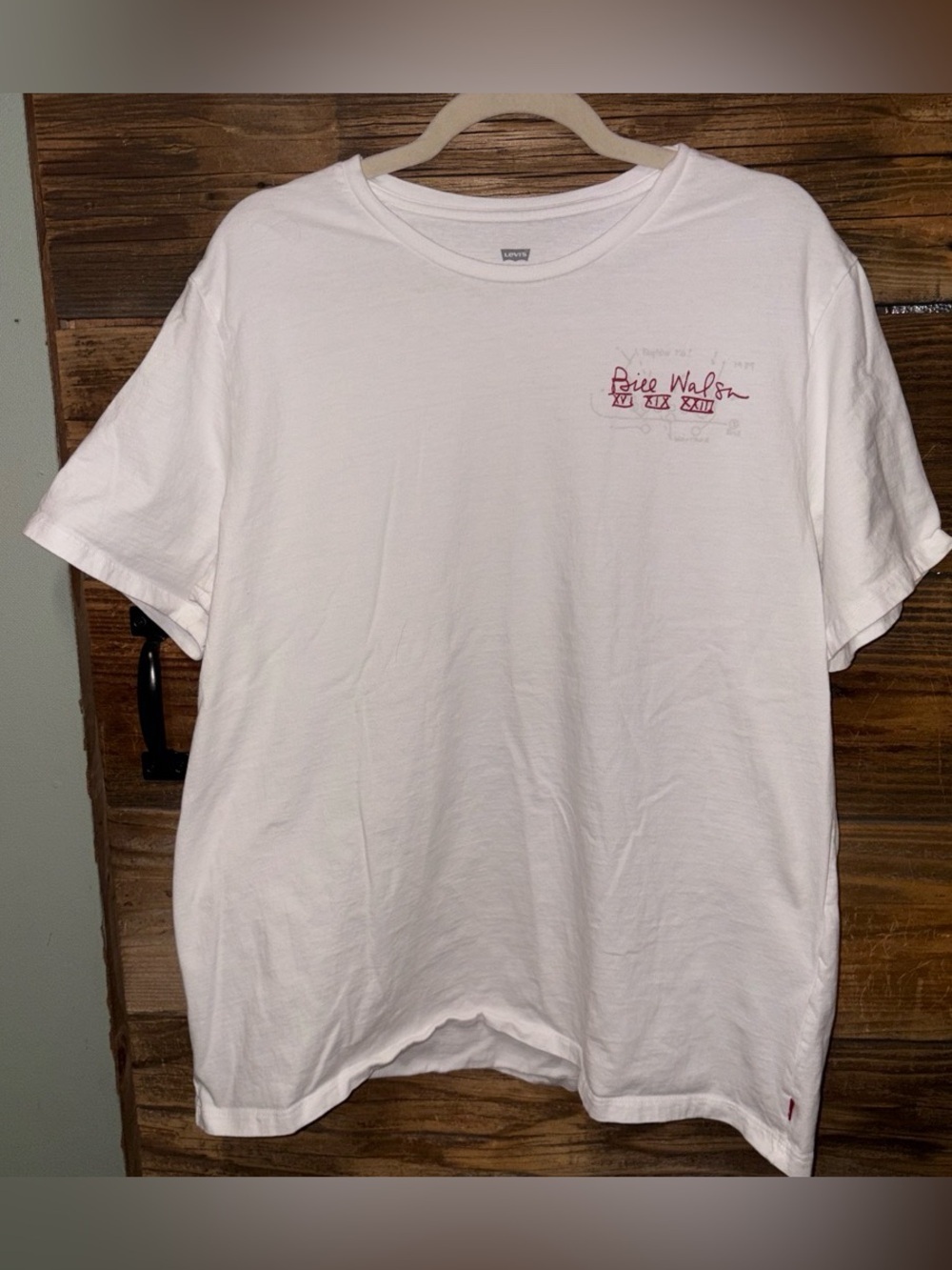 Limited Edition- Bill Walsh “The Catch” Levi's White Short-Sleeve T-Shirt